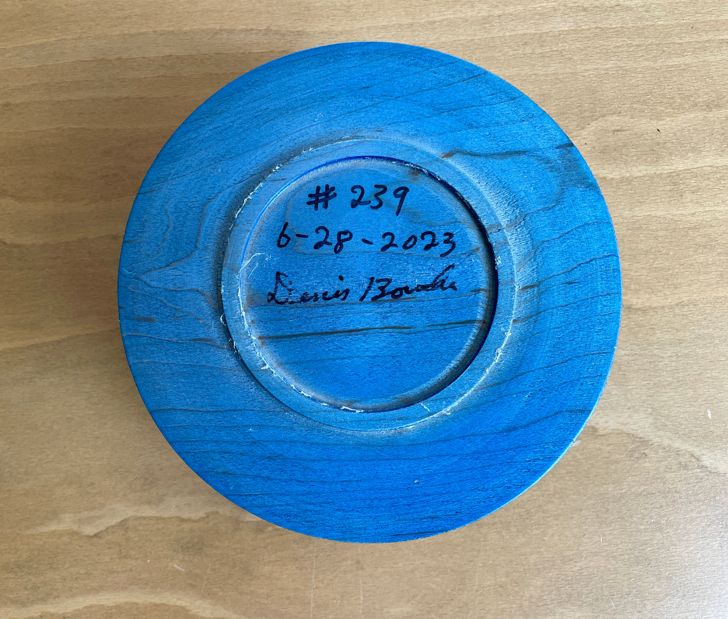 Blue tiered maple bowl #239