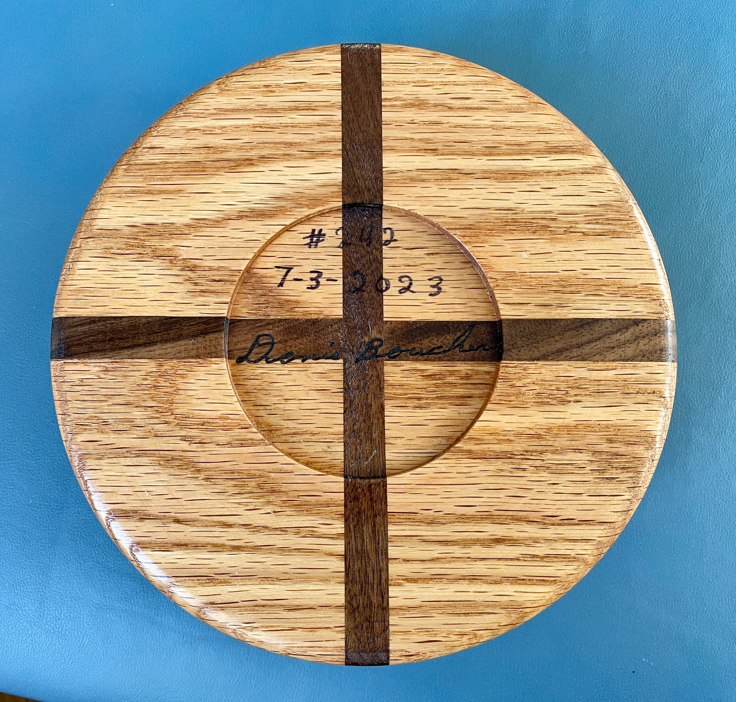 Oak and Walnut Cross Bowl