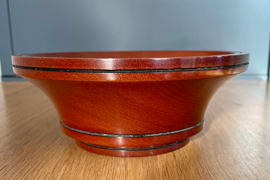 Mahogany bowl with lines #280