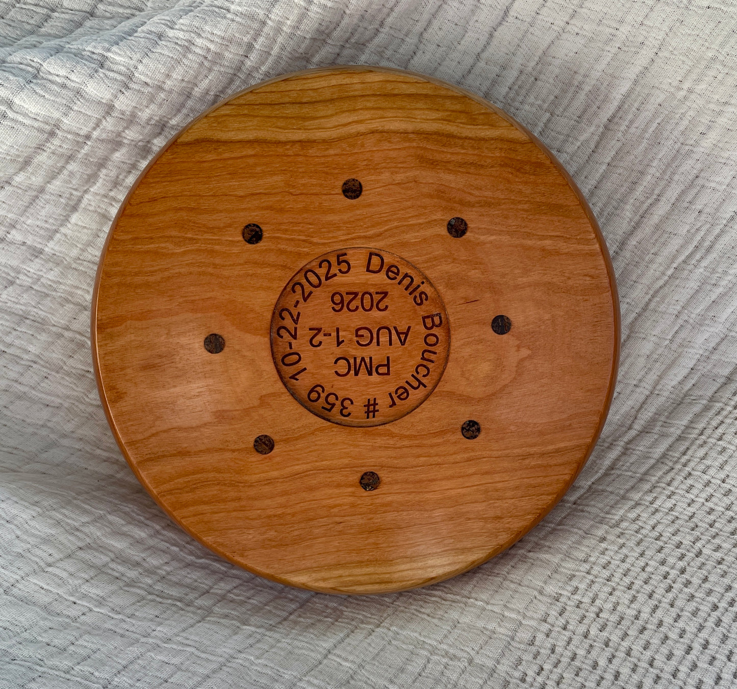 Bowl #359 Large Cherry with Walnut Dots Bowl