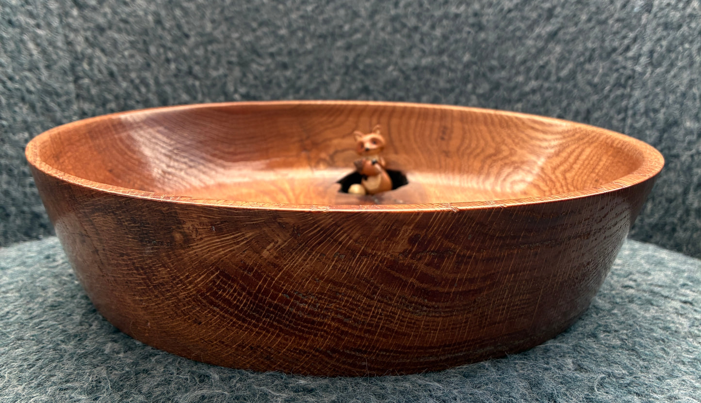 #378 Fox in the Hole Oak bowl