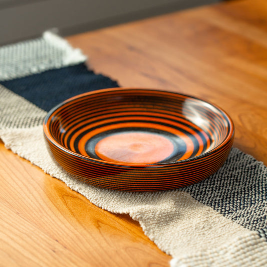 Black & Orange Striped Bowl