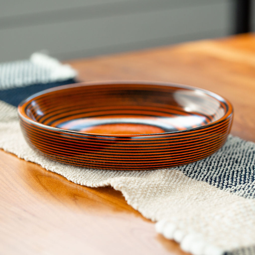 Black & Orange Striped Bowl