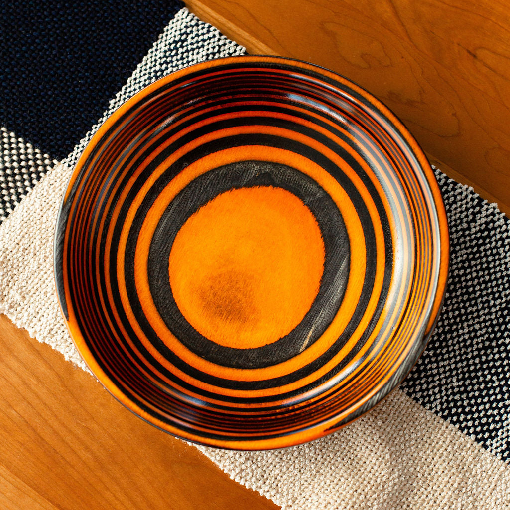 Black & Orange Striped Bowl