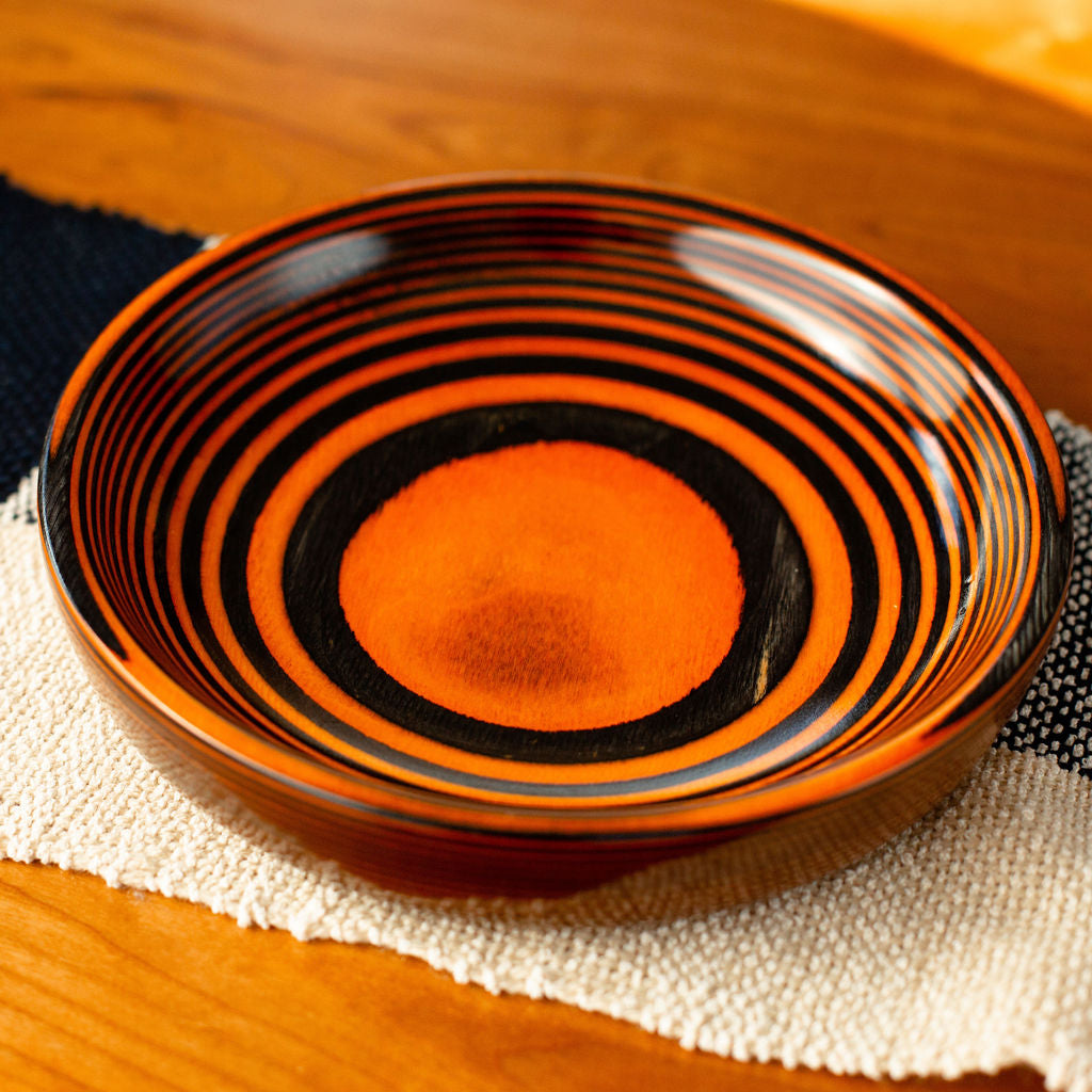 Black & Orange Striped Bowl