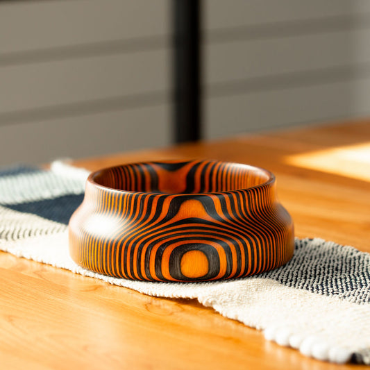 Black & Orange Striped Bowl
