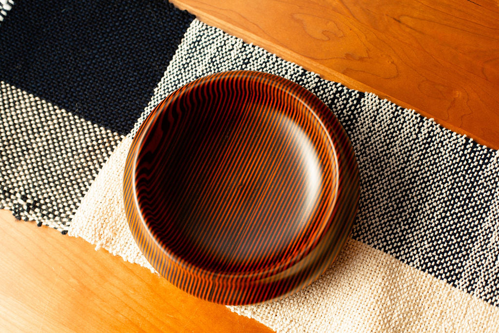 Black & Orange Striped Bowl