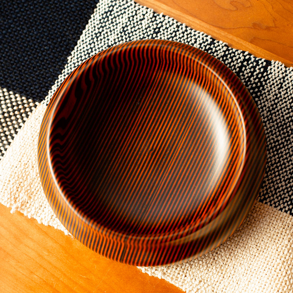 Black & Orange Striped Bowl