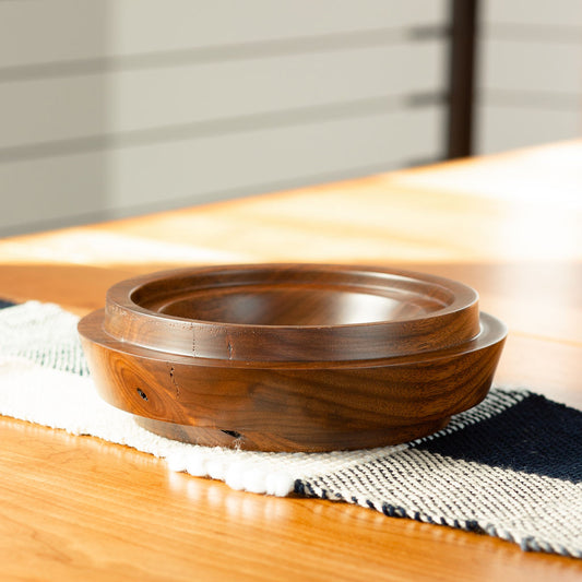 Solid Walnut Art Deco Bowl