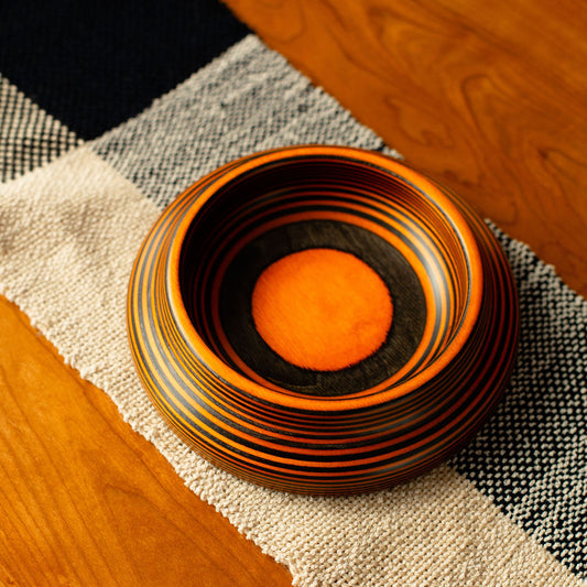 Black & Orange Striped Bowl
