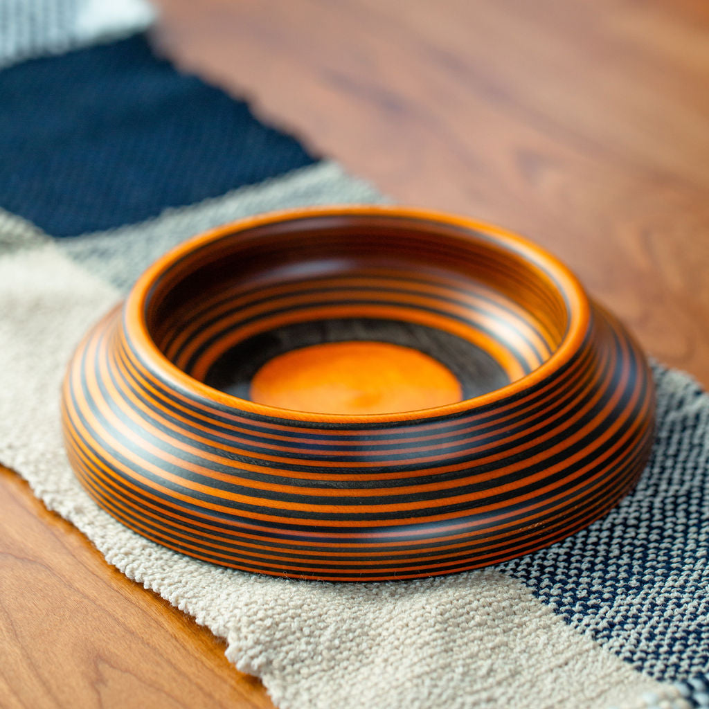 Black & Orange Striped Bowl