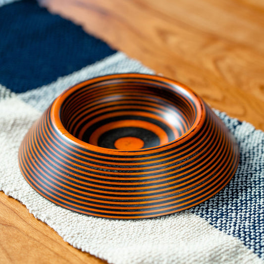 Black & Orange Pyramid Bowl