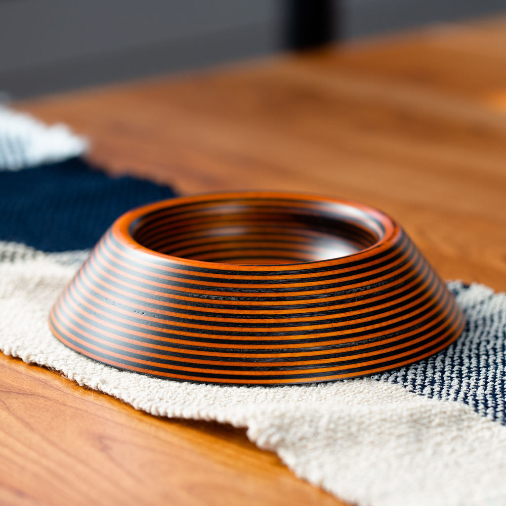 Black & Orange Pyramid Bowl