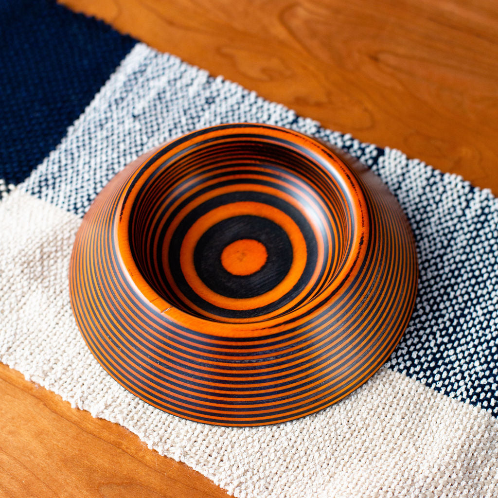 Black & Orange Pyramid Bowl