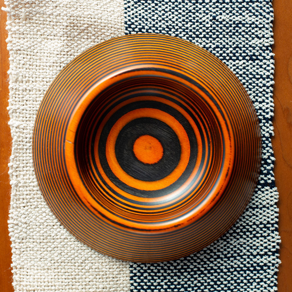 Black & Orange Pyramid Bowl