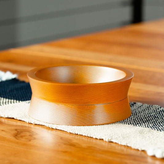 Beech Hourglass Bowl with Yellow Finish