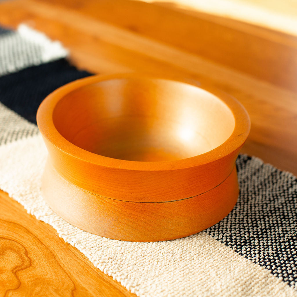 Beech Hourglass Bowl with Yellow Finish