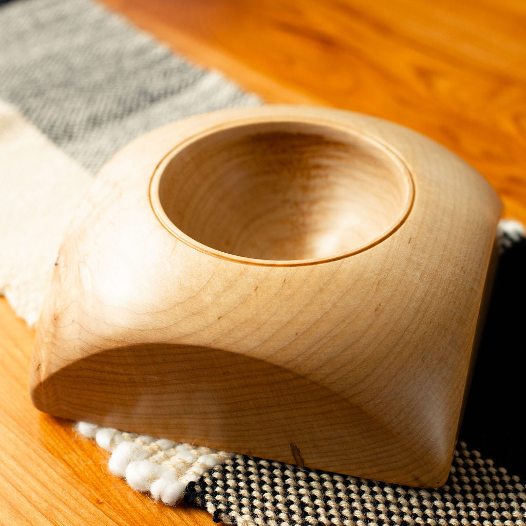 Rounded Block Bowl maple