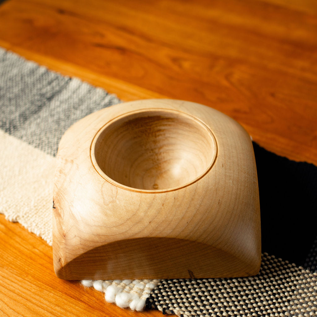 Rounded Block Bowl maple
