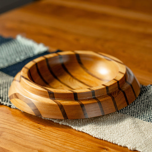 Cedar & Walnut Striped Bowl