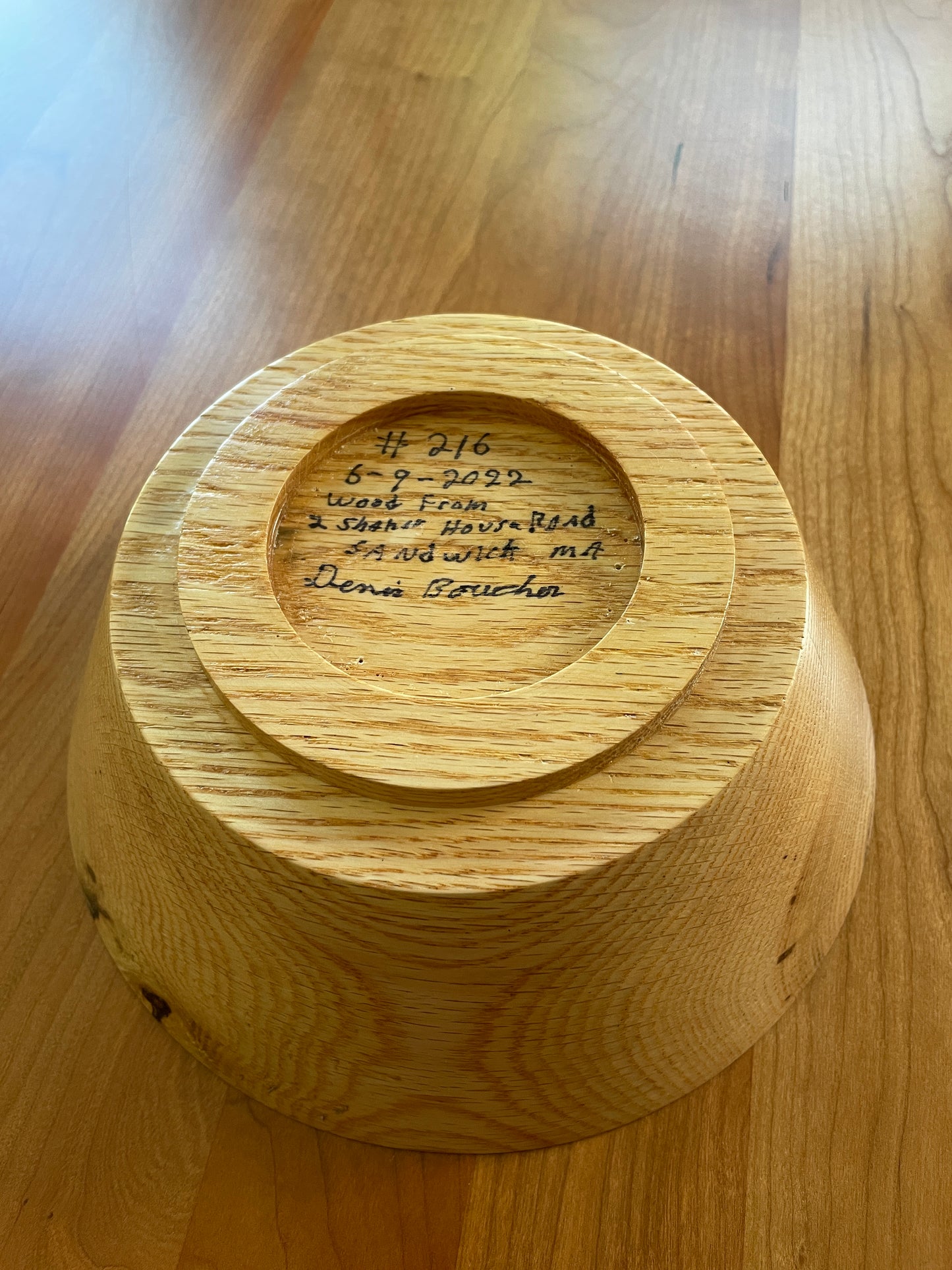 Red oak bowl