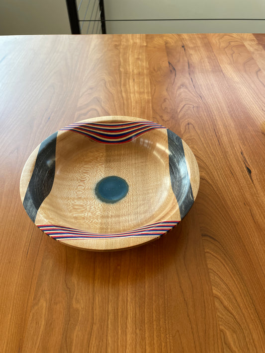 Beach with colored plywood