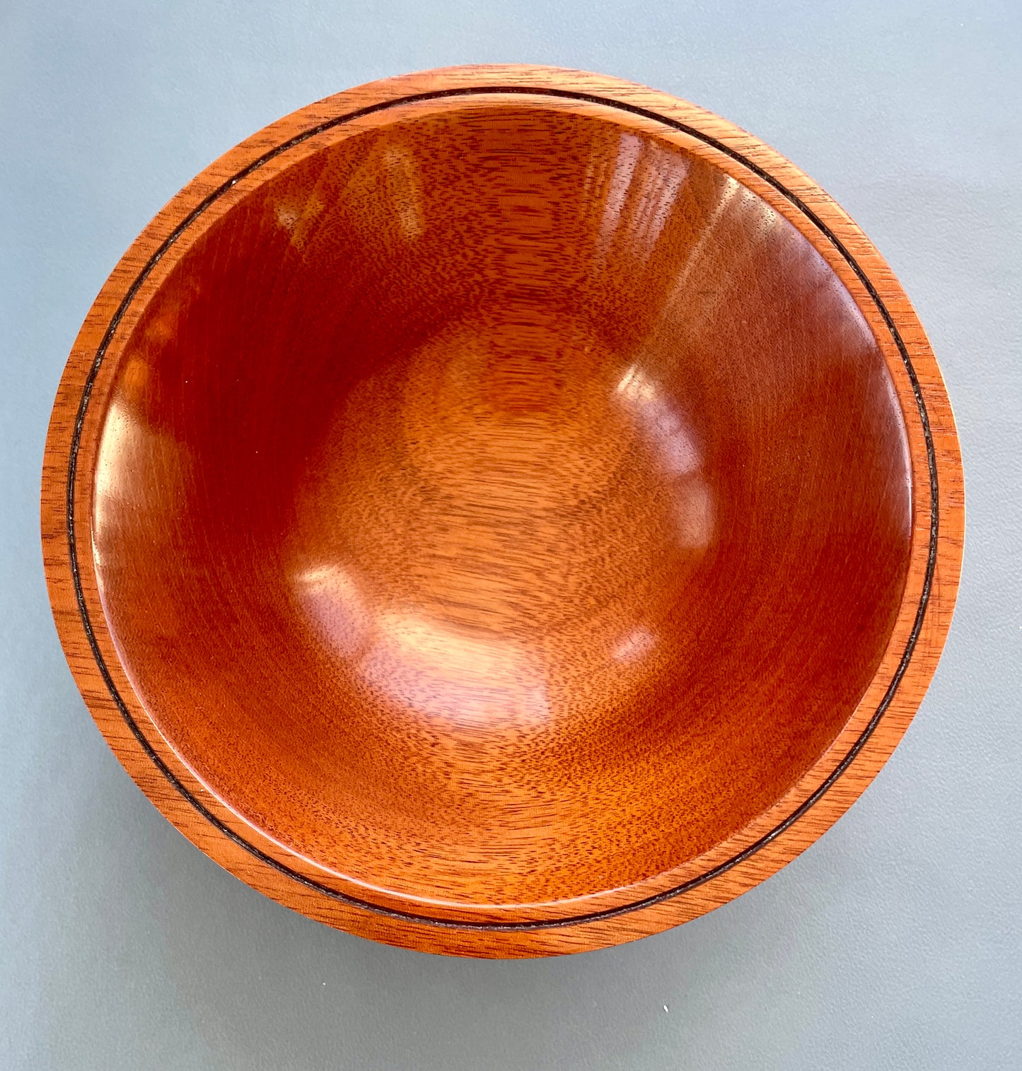 Mahogany bowl with lines #280