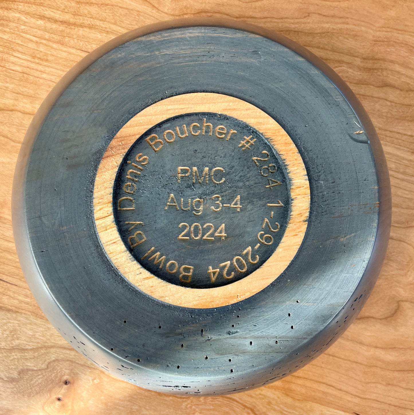 Blue gray rustic pine bowl #284