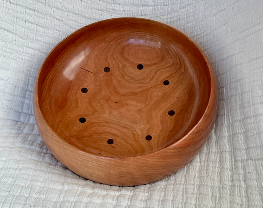 Bowl #359 Large Cherry with Walnut Dots Bowl