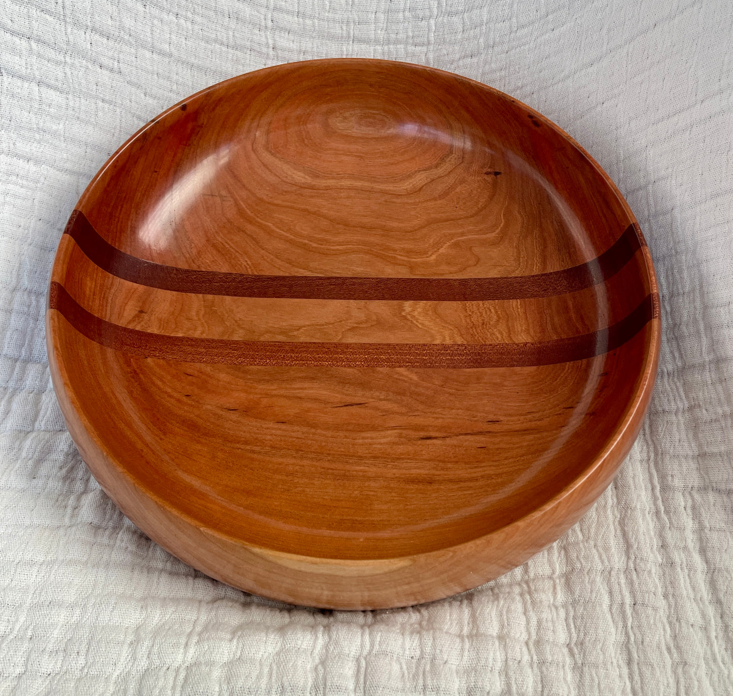 Bowl #357 Large Sapele and Cherry striped bowl