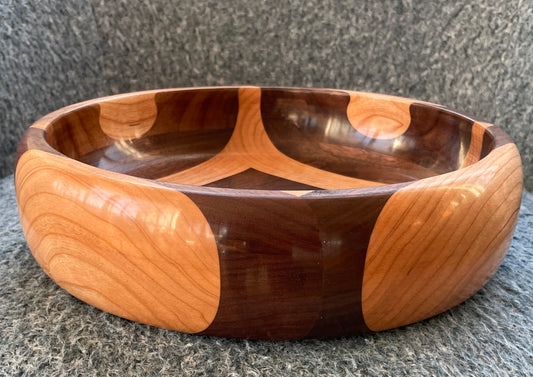 Bowl #361 Walnut and Cherry Circle and Square Design