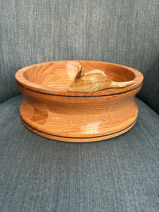 Bowl #362 Red Oak with mouse