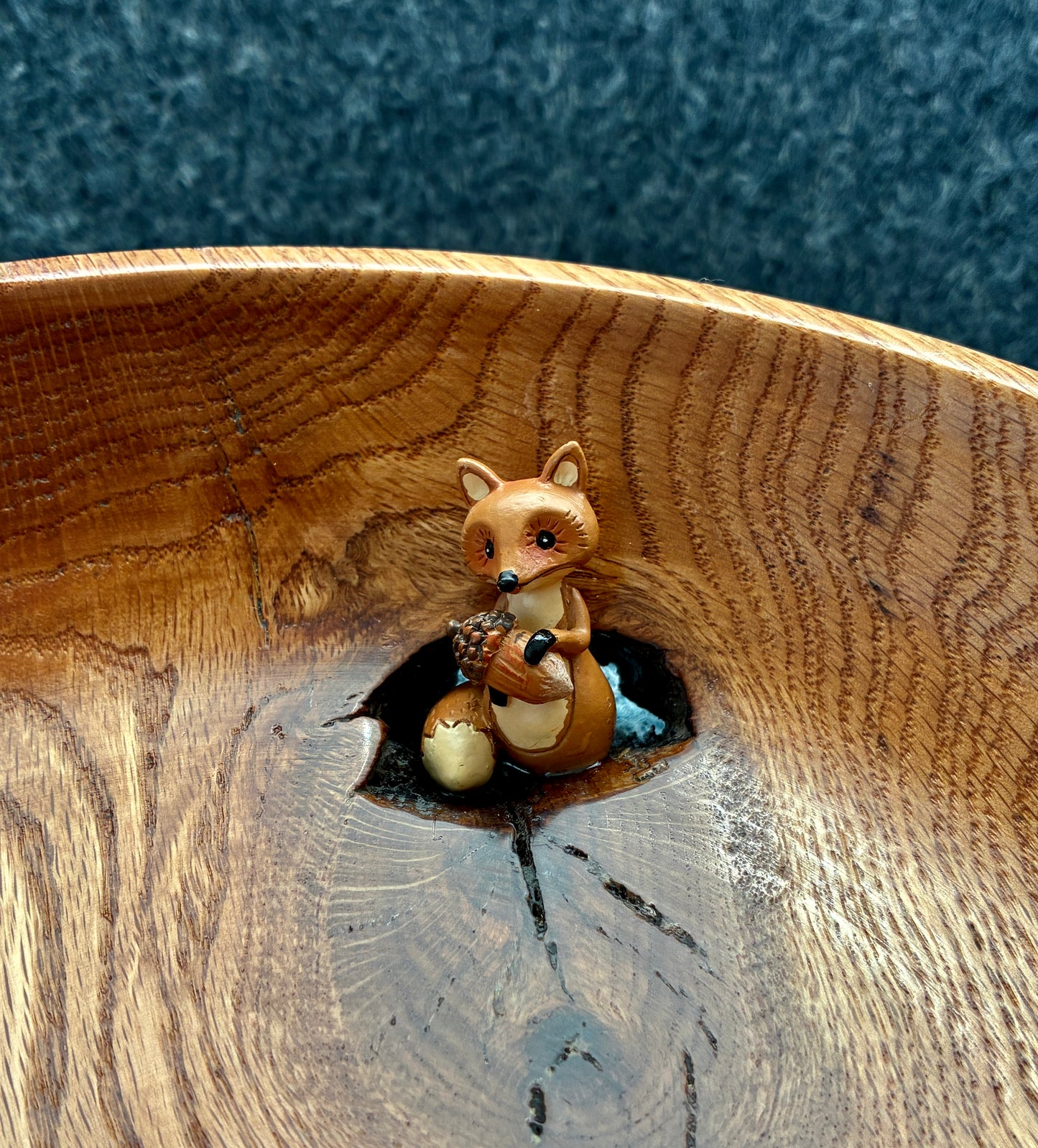 #378 Fox in the Hole Oak bowl