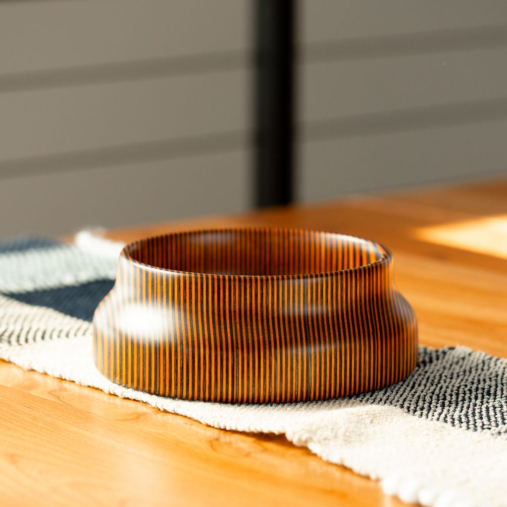 Black & Orange Striped Bowl