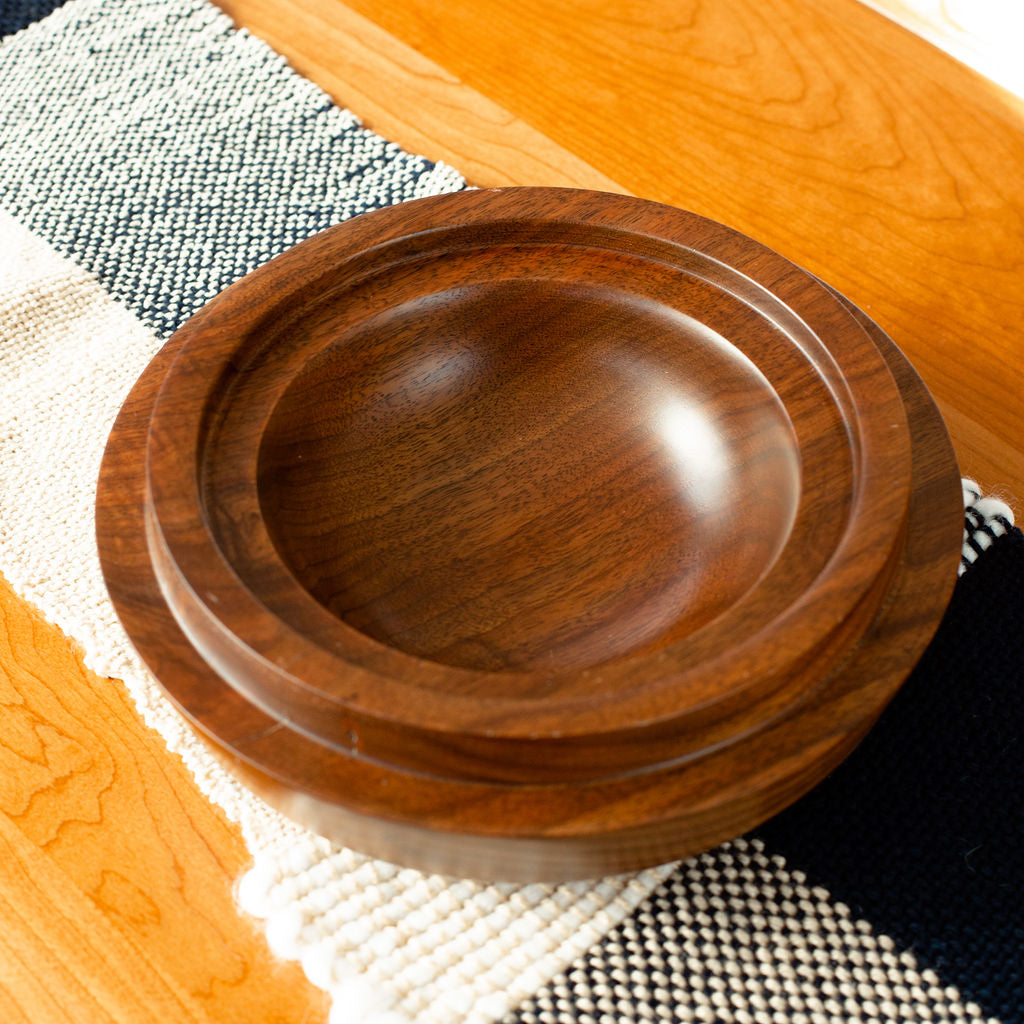 Solid Walnut Art Deco Bowl