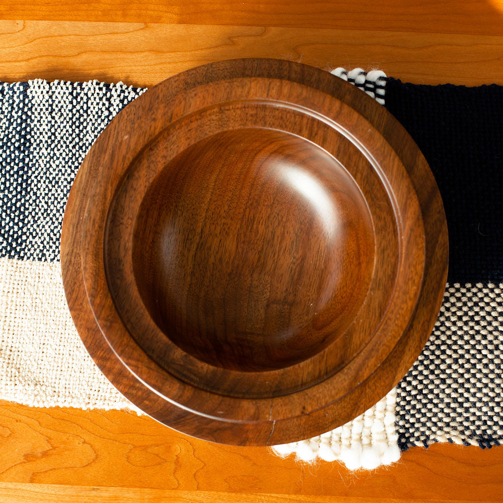 Solid Walnut Art Deco Bowl