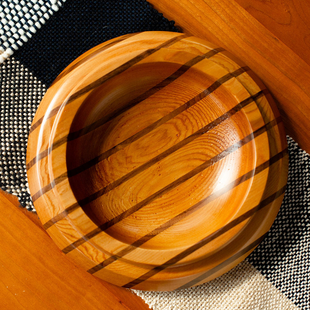 Cedar & Walnut Striped Bowl