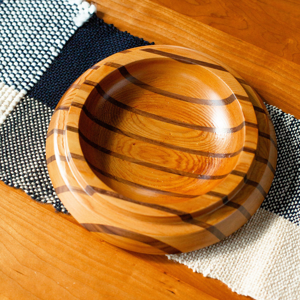 Cedar & Walnut Striped Bowl